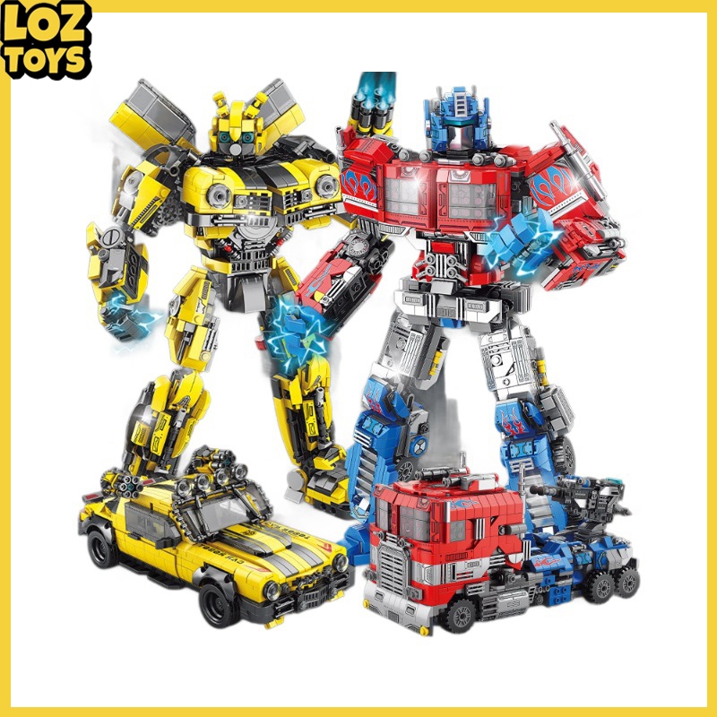 LOZTOYS Mainan Robot Mobil Block Building Susun Action Figure Brick Balok Car Robot 2in1 Blok Bangun
