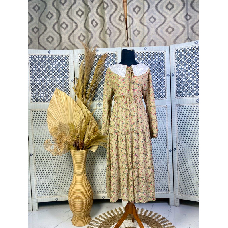 MIDI BUNGA TERBARU / gamis lebaran kekinian / gamis remaja bunga