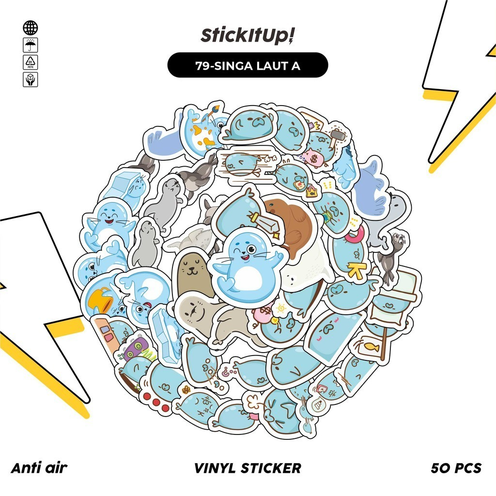 

COD100 Pcs Stiker Motif Hewan Singa Laut Lucu Anti Air Untuk Dekorasi Notebook Sepeda Skateboard Handphone DIY