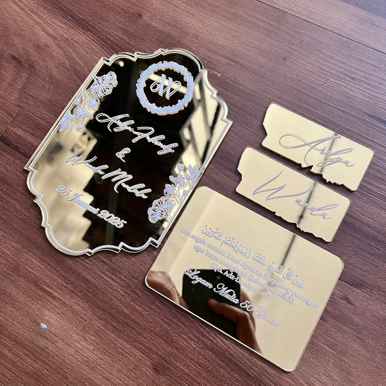 Akrilik Mirror Print UV untuk dekorasi mahar