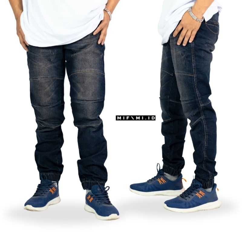 MIFAMI.ID Joger Jeans bikers Pria Warna Biothink