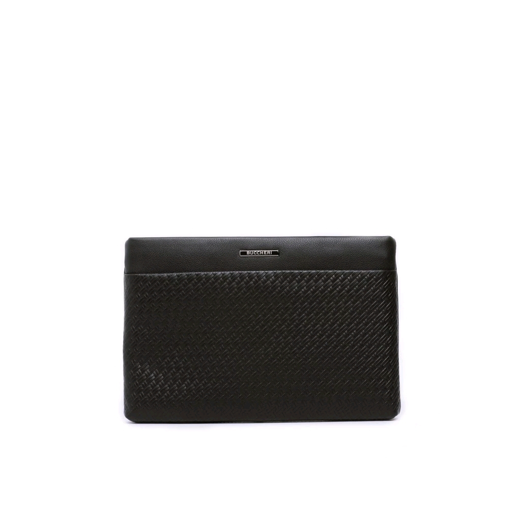 BUCCHERI Clutch Kulit Pria Simon Hitam - NW1031