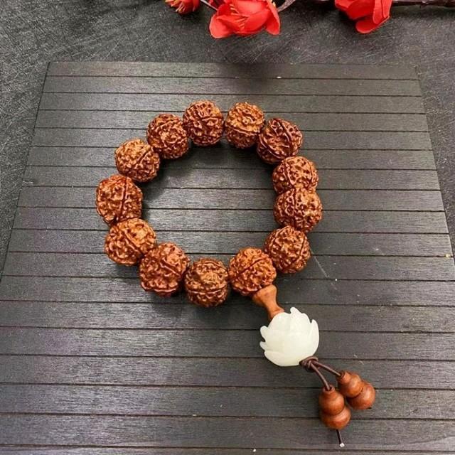 Gelang Tasbih Biji Rudraksha Tibet Nepal 18mm / King Kong Bodhi Buddha Beads Bracelet Original Sand 