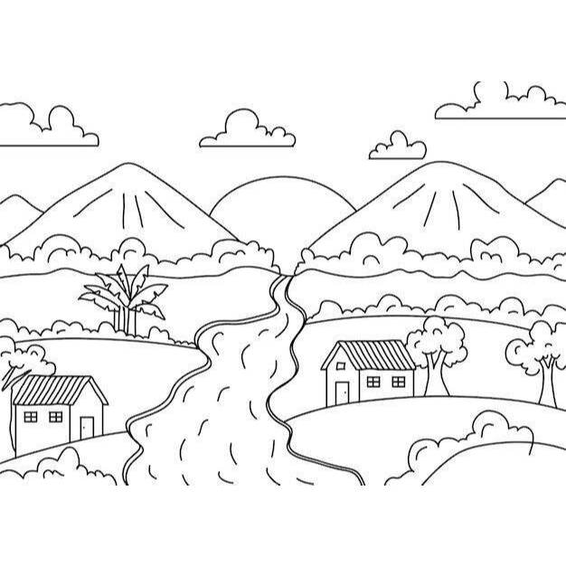 

Kertas Gambar Mewarnai Untuk Anak TK & Paud Tema : Pemandangan Isi 20 Lembar Mewarnai