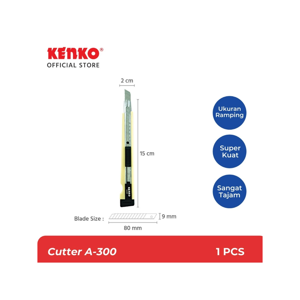 

KENKO CUTTER / Pemotong Kertas A-300 (9 Mm Blade)