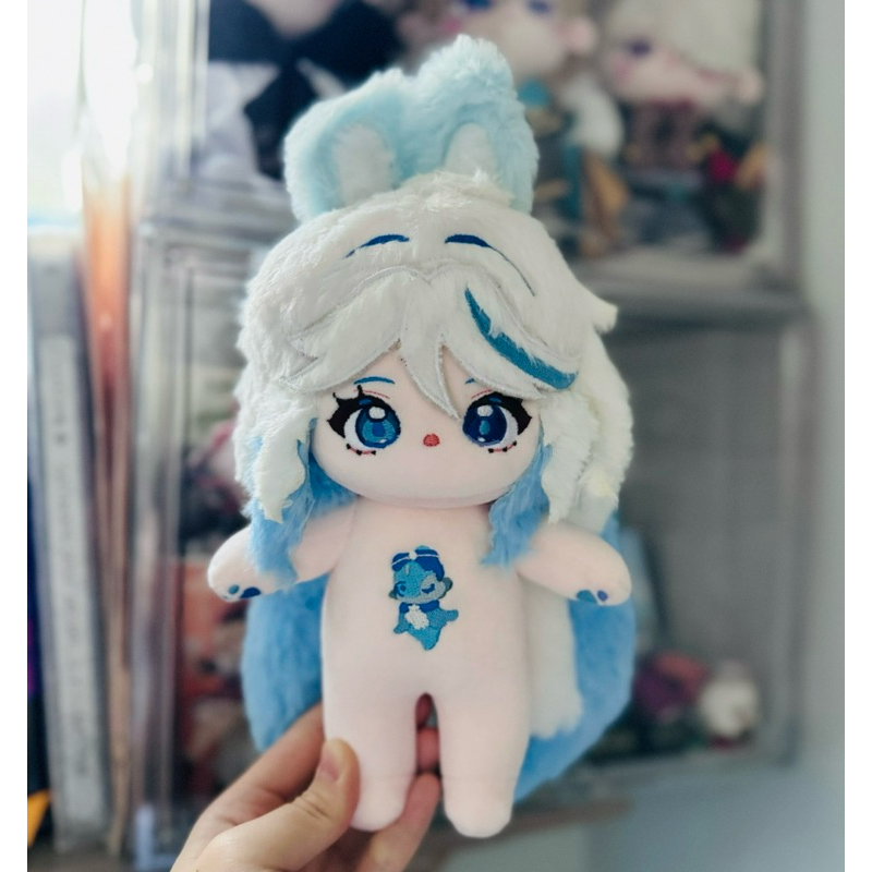 Doll Furina 20cm Genshin Impact Focalors Detachable Hair and Tail Plush Boneka Anime Cotton