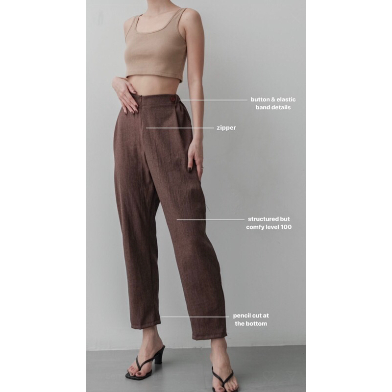 CAREN PANTS | ANKLE PANTS | HIGHWAIST PANTS | CELANA KULOT | CELANA KATUN | celana linen wanita