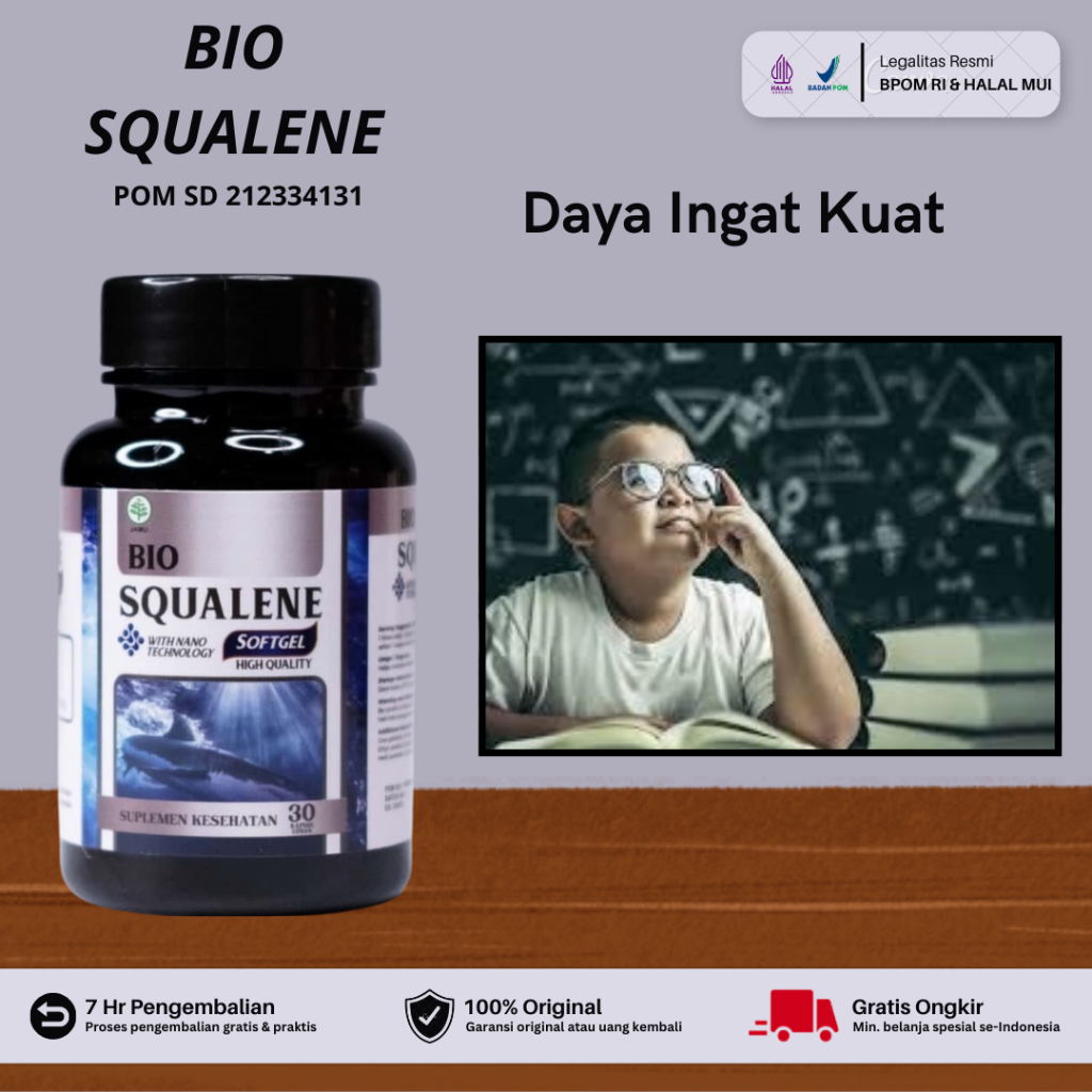 Bio Squalene - Daya Ingat Kuat, Daya Ingat Kuat Anak, Peningkat Daya Ingat Anak