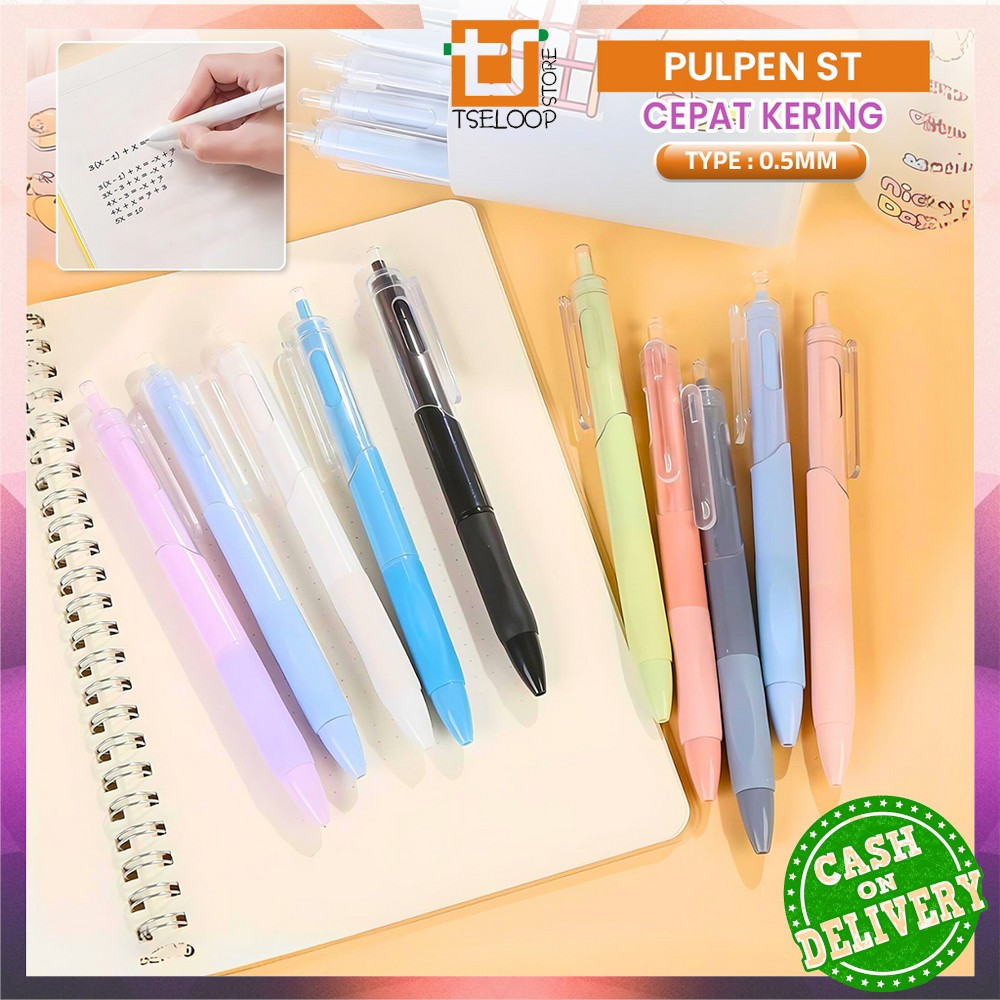 

OFM-A100 Pulpen ST Cepat Kering 0.5MM Pulpen Mekanik Cetekan Pena Netral / Retractable Pen Student / Pena Hitam