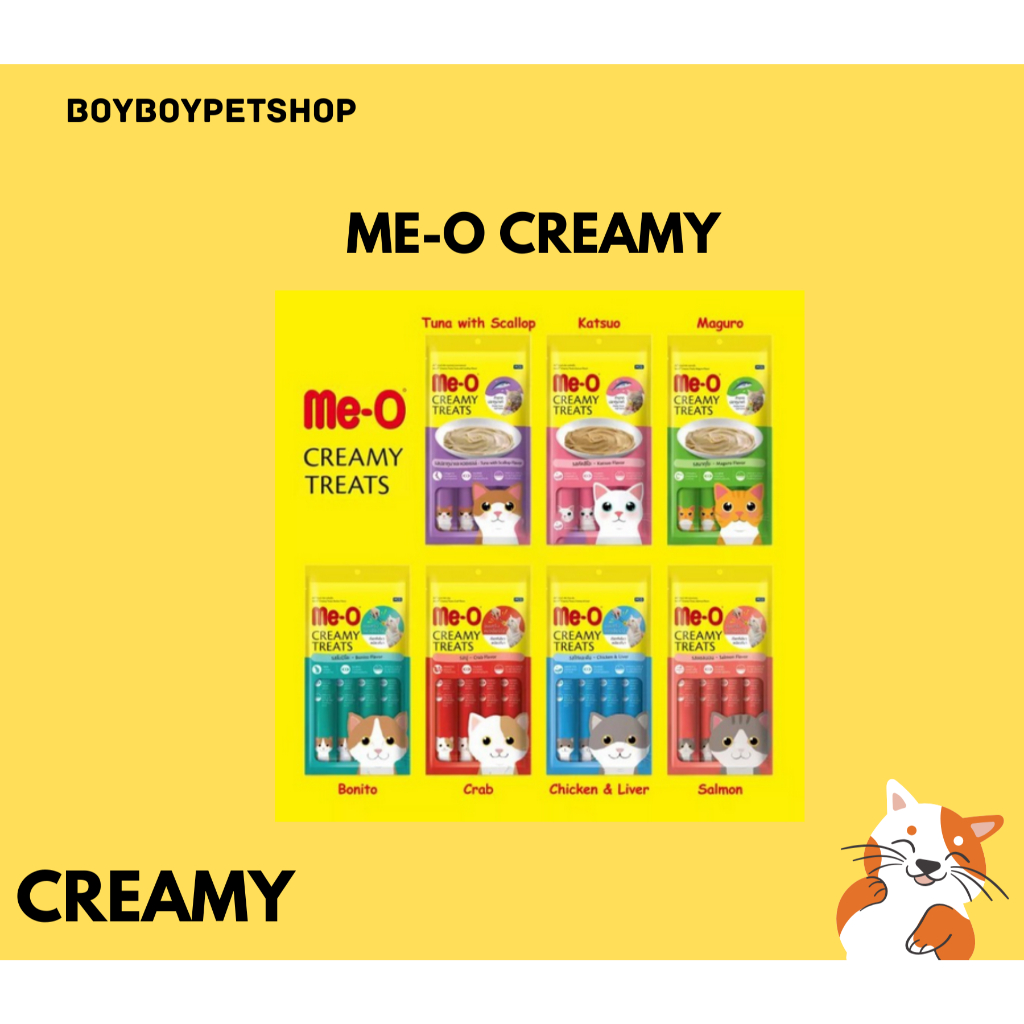 SNACK/Treat Kucing (Cat) Me-O MeO Creamy Treat Treats per Box/Boks/Dus