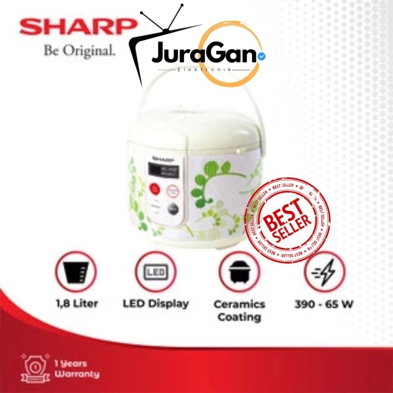 Sharp Cook wear Touch Panel Rice Cooker Green 1.8L 390 Watt KS-T18TL-GN