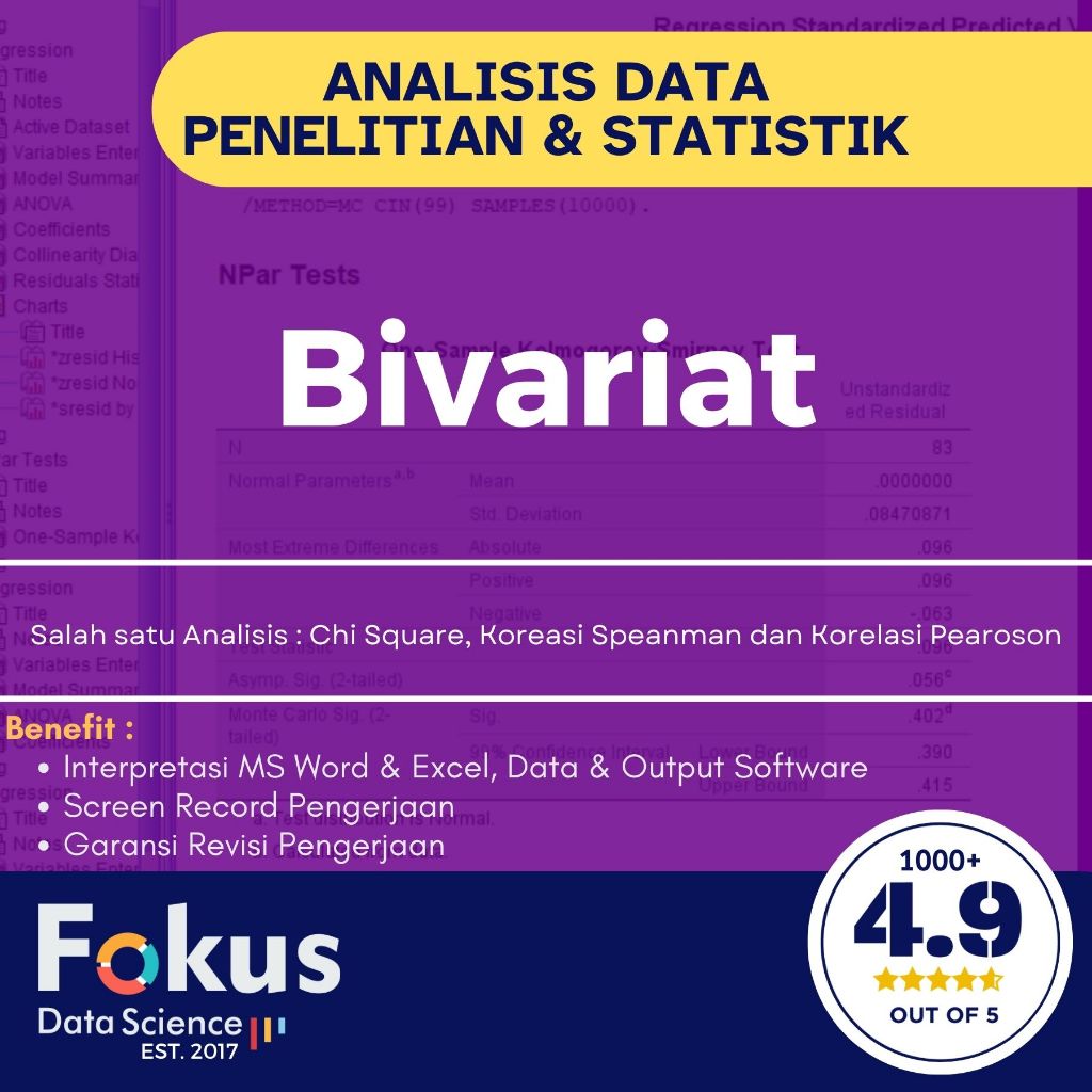 Analisis Bivariat analisis olah data statistik penelitian dan interpretasi word, excel screen record
