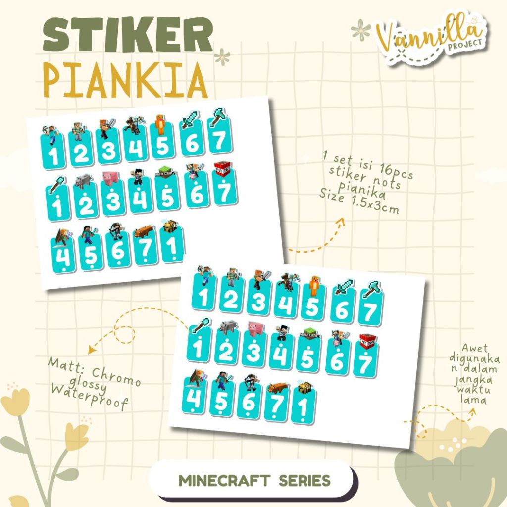 

Stiker Pianika MINECRAFT sticker pianika not piano tuts pianika not pianika