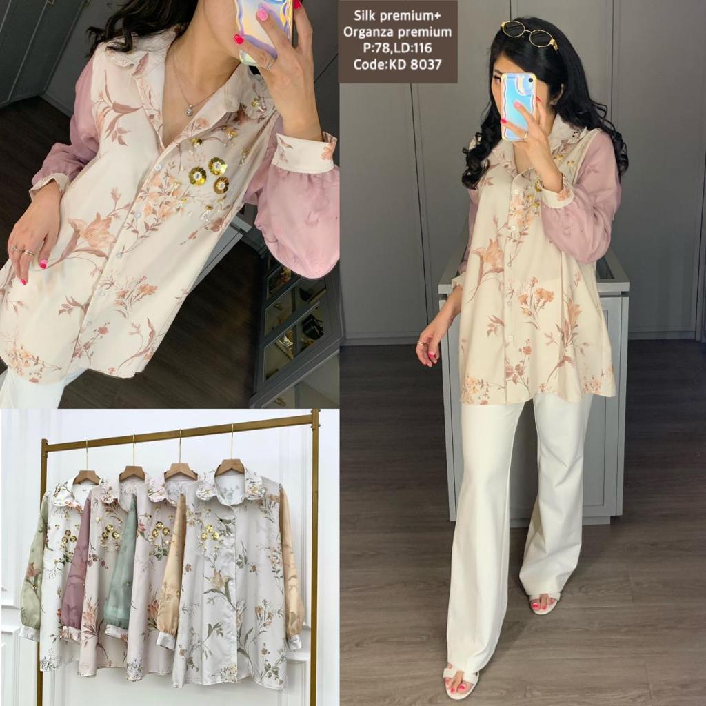 Kemeja Silk Premium Kemeja Wanita Kekinian Kemeja Kerja Atasan Kondangan Atasan Kemeja Silk Premium