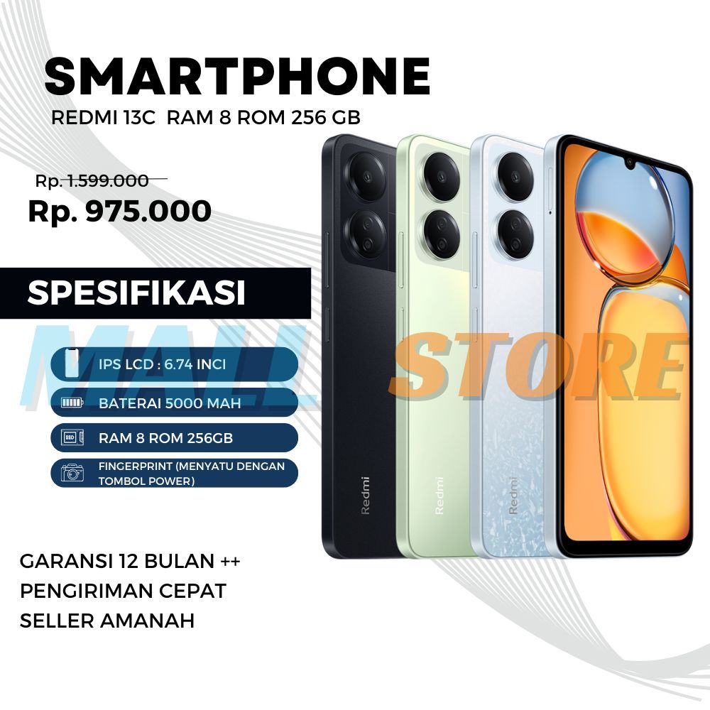 HP XIAOMI REDMI 13C RAM 8 / 256GB GARANSI 1 tahun