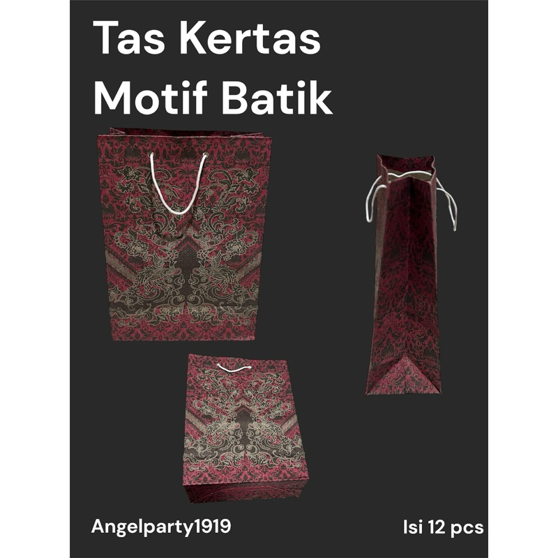 

Paperbag mini motif batik 15x20 / tas kertas mini batik / tas batik 12 pcs