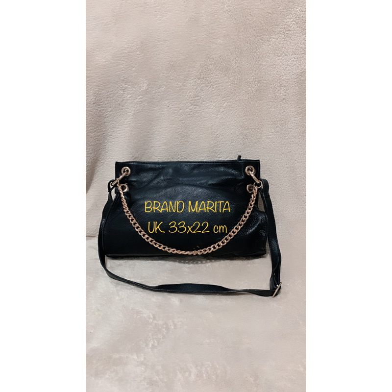 Brand Marita Preloved Tas Sling and Shoulder Kulit Wanita