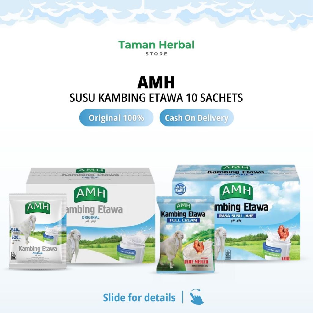 

AMH Susu Kambing Etawa (10 Sachets) | Variant Original & Susu Jahe