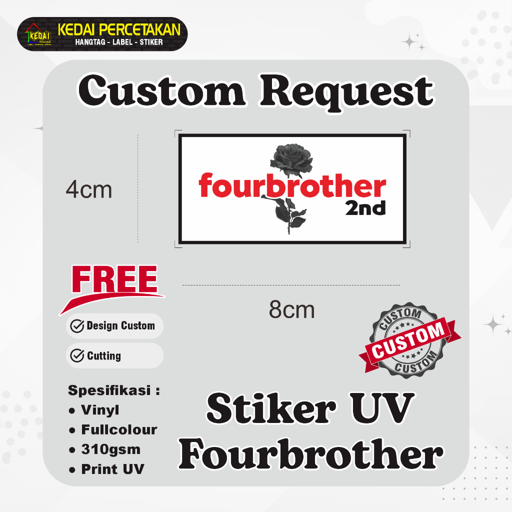 

Stiker FOURBROTHER | Cetak Stiker Bontax / Cetak Stiker Label Kemasan / Label Usaha Makanan / Cetak Label Minuman