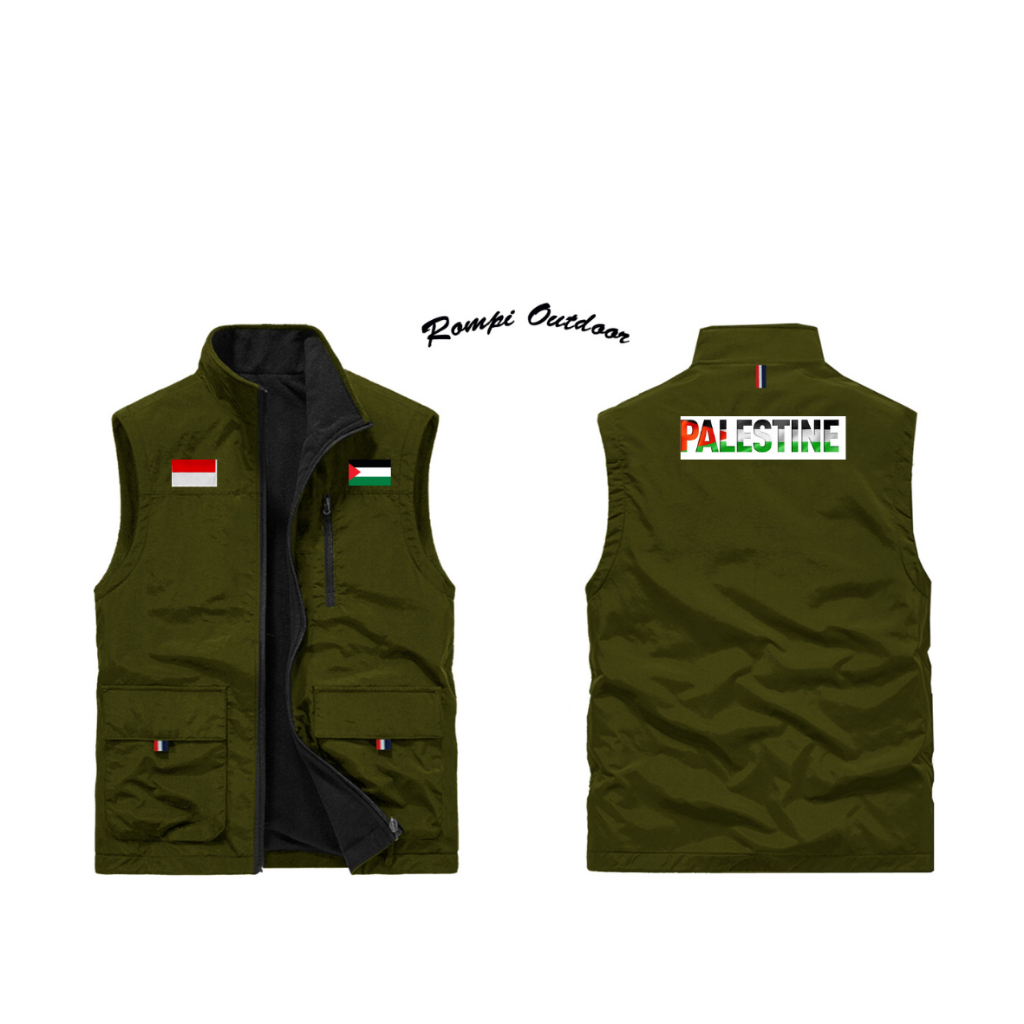 Rompi palestina rompi jaket bendera Palestina dan Bendera indonesia,Ready
