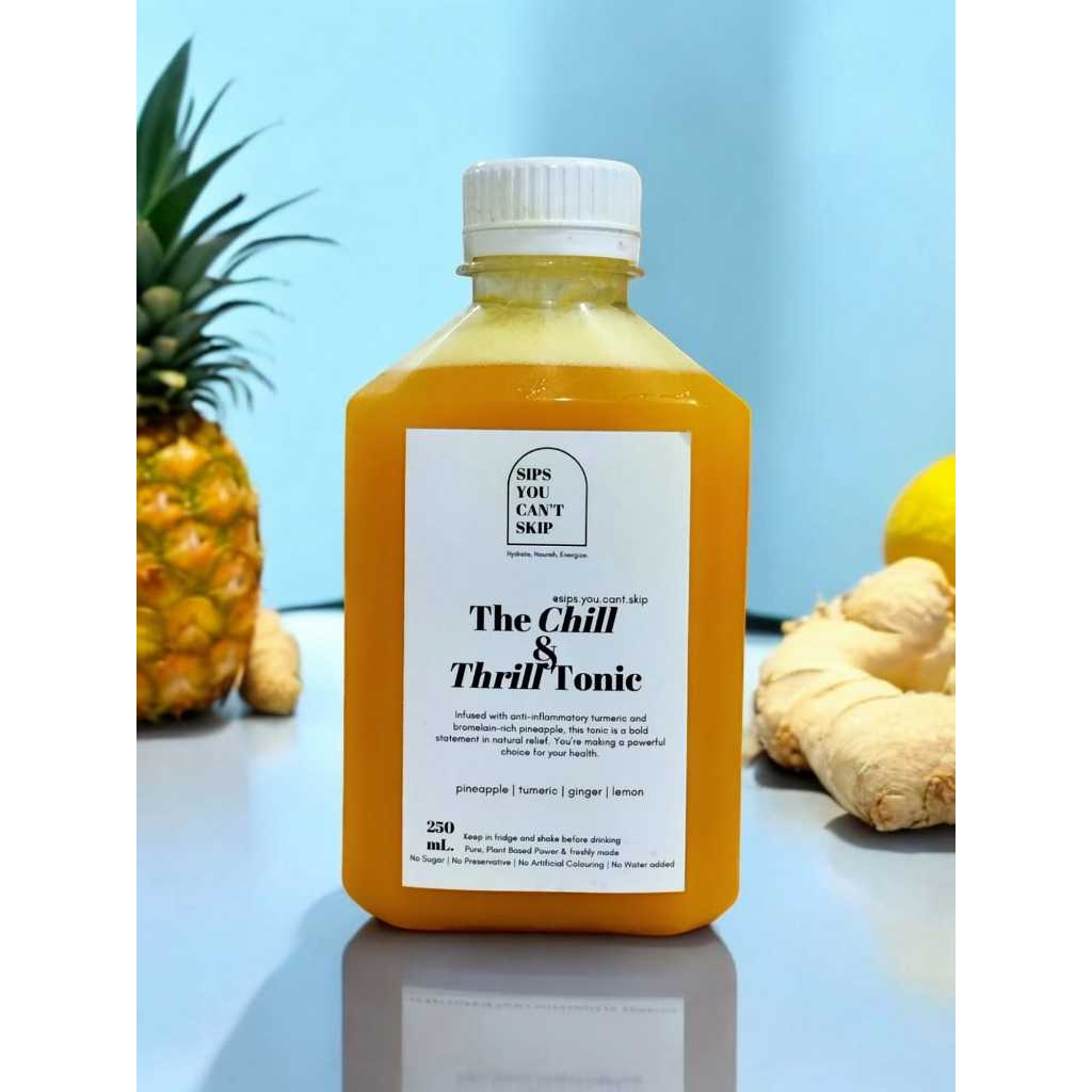 

The Chill & Thrill Tonic, Cold-Pressed Juice, Jus Buah dan Sayur Sehat, 250 ml.