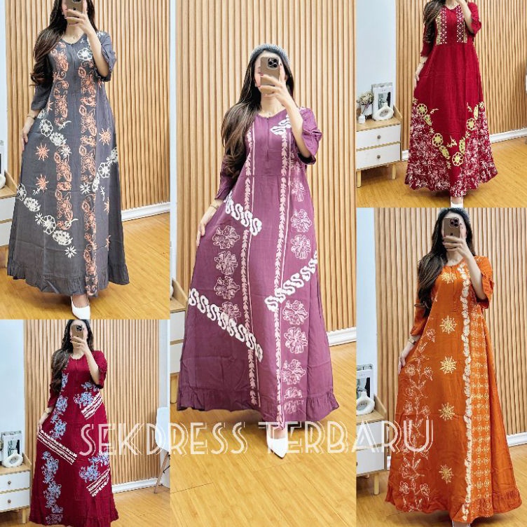 KODE Y88Z Promo  Sekdress batik modern Twill Rayon Super Premium original  Sekdress standar lengan 3