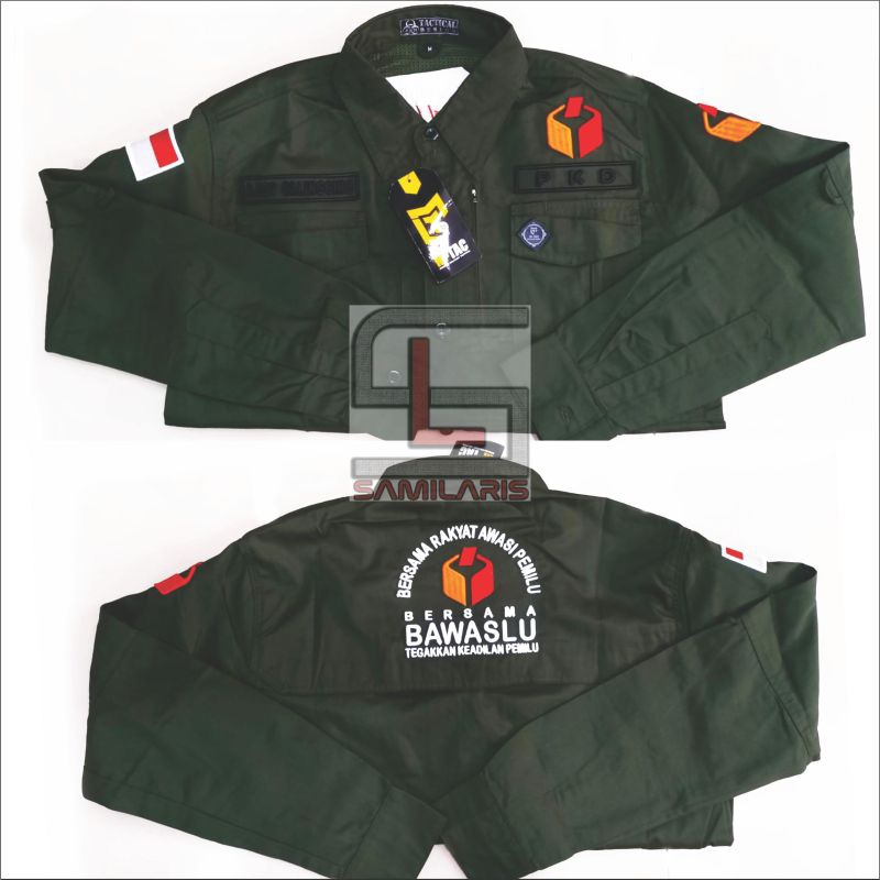 kemeja taktical bawaslu kemeja taktical custom full bordir timbul