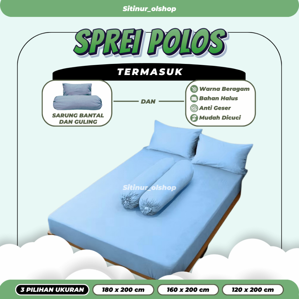 Sprei Polos Tinggi 30 cm Homemade Ukuran 180x200, 160x200, 120x200