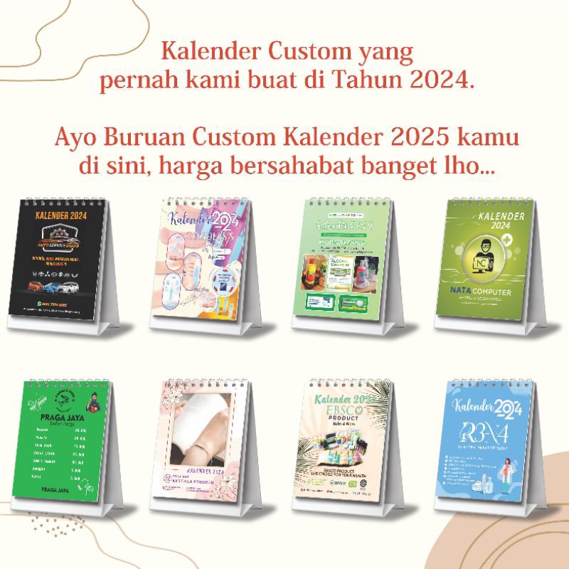 

LINK CUSTOM KALENDER MINI PORTABLE MEJA 2025 MINIMAL ORDER 50 PCS