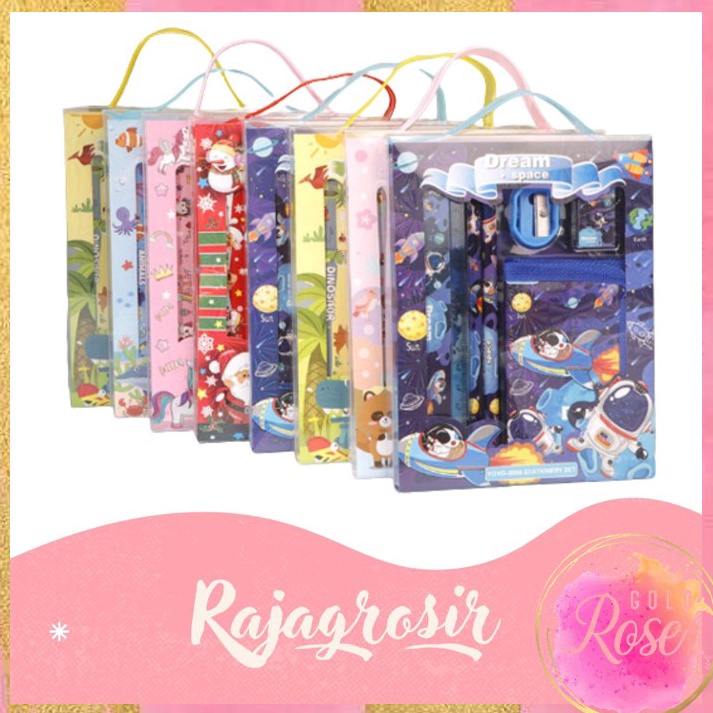 

Dijamin Murah S5926 Stationery Set Alat Tulis Set 6 in 1 Hadiah Souvenir Paket Alat Tulis Dompet Anak Alat Tulis Set Karakter