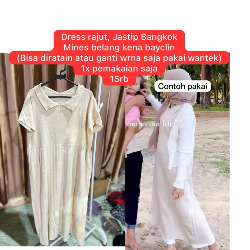 prelove - dress rajut jastip bangkok, deffect karena luntur