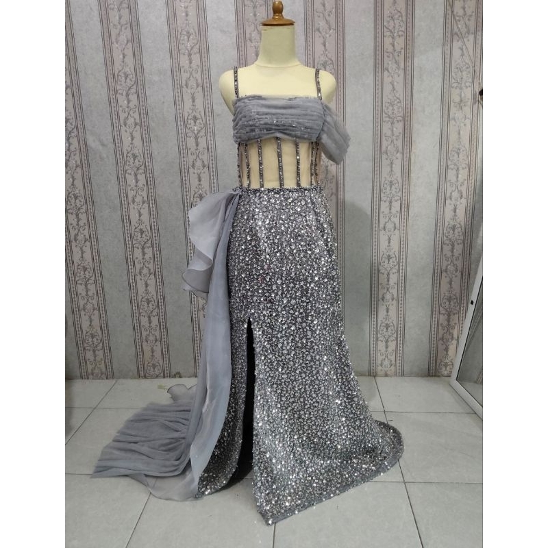 Dress pesta duyung payet sequin premium / Dress pesta party / Baju singer