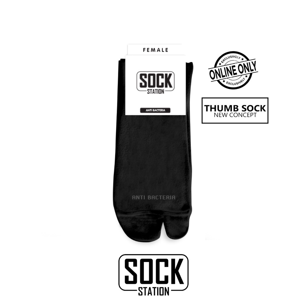 Recomended MUNDO SOCK STATION Women Casual Thumb Sock Knee Basic  Kaos Kaki Jempol Sebetis