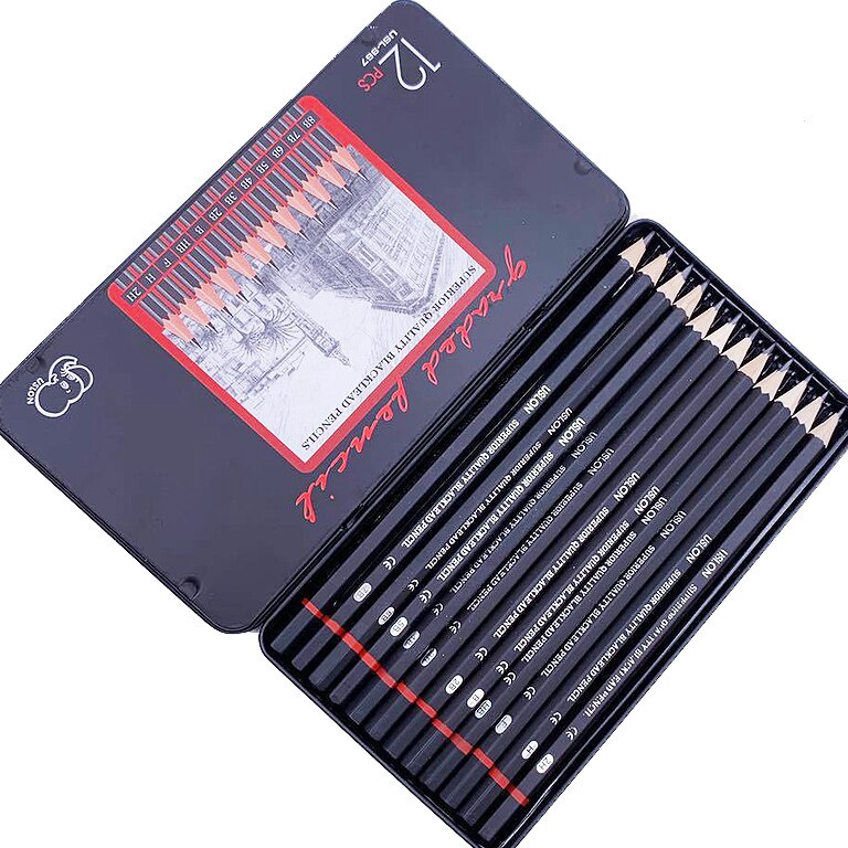 

New Trending Slaypershop 12 Psc Set Pensil Sketsa 2H8B Alat Pensil Lukis Gambar Menggambar Dng Kotak Logam