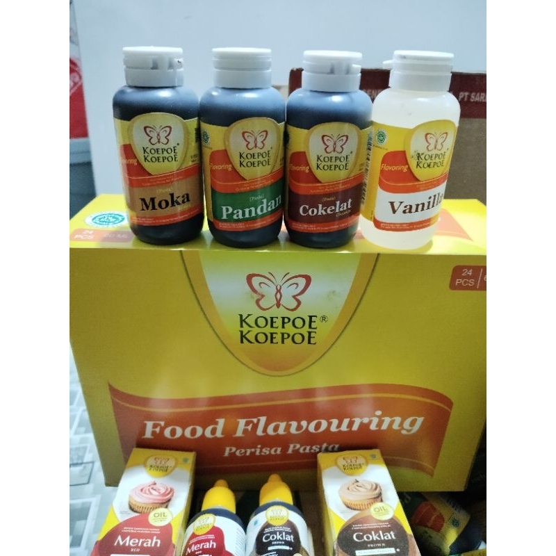 

koepoe koepoe pasta dan pewarna ukuran 60ml cokelat/pandan/moka isi 24 ..termurah