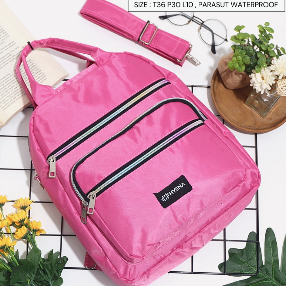 Diskon Khusus  Tas Ransel 3 in 1 Ada 2 Tali Bisa Ransel Bisa Slempang Muat Leptop 14 in Cocok Buat K