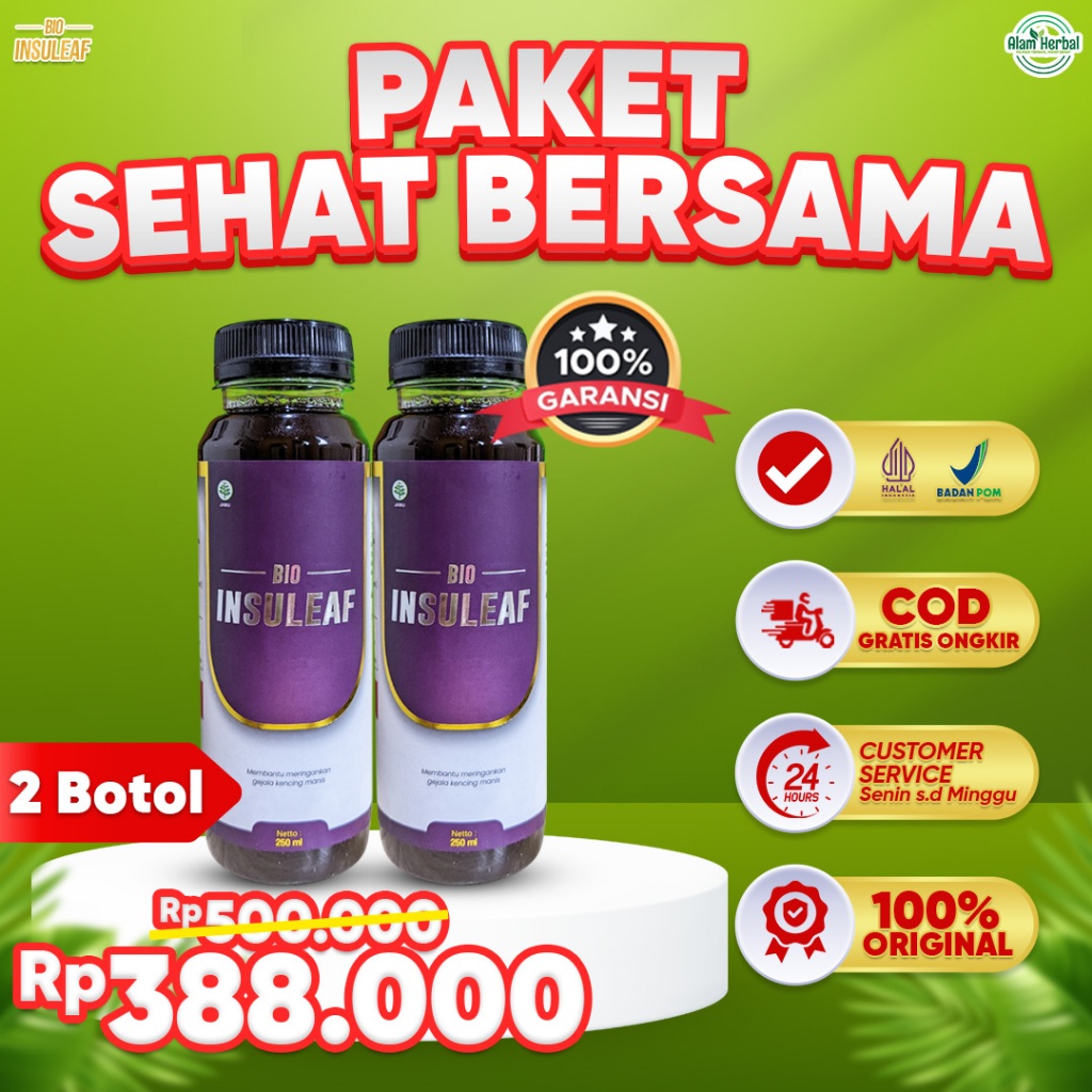 Bio Insuleaf Madu Insulin Cegah Diabetes Gula Darah Asli 100% Paket 2 Botol