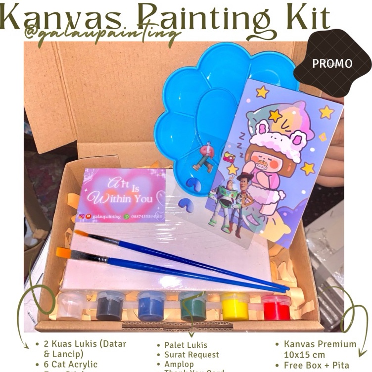 

Produk Spesial Paket Lukis Kanvas Set Kanvas 1x15cm Gift Box Painting Kit Set Lukis Murah Paket Melukis by galaupainting