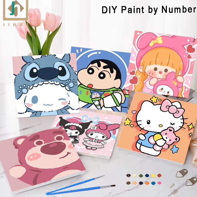 

Harga Bersahabat JIHUI Paint By Number 2x2 Kartun Sanrio DIY Painting Kit Canvas Paint Set Aesthetic Kanvas Lukis