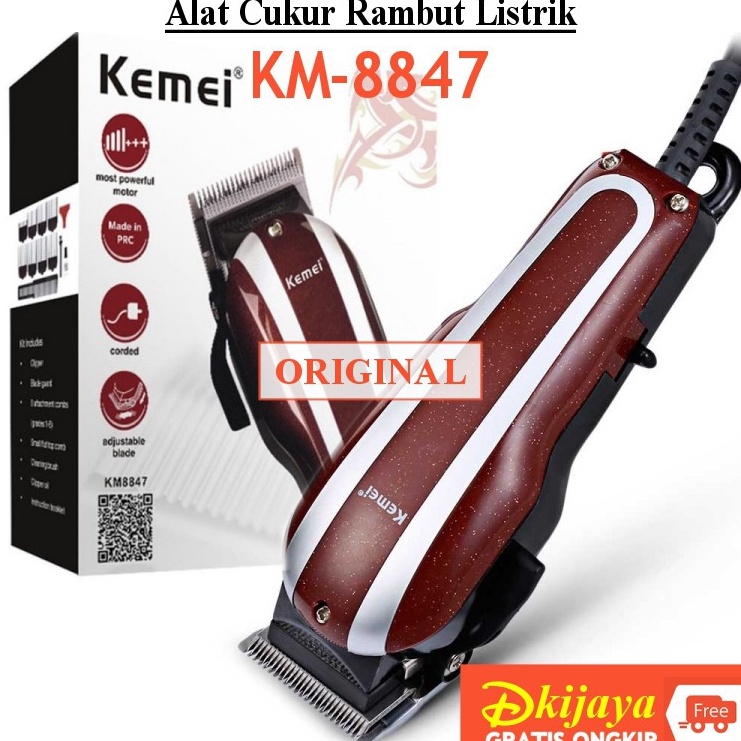 Promo Terbaru Kemei 8847 Original Mesin Alat Cukur Rambut Colok Listrik Hair Clipper Elektrik KM8847