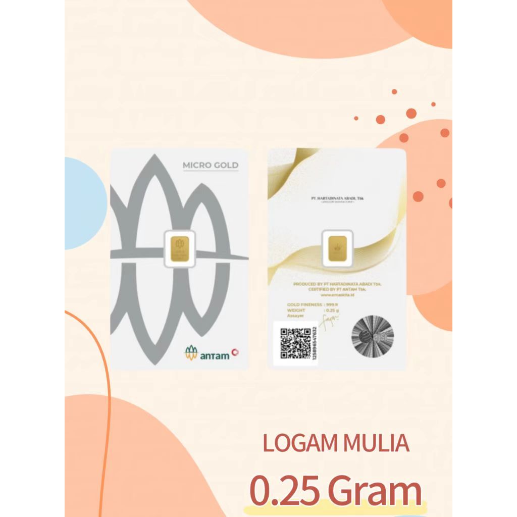 Micro Gold Antam 0.25 Gram Emas HARTADINATA Premium&Gift Series Logam Mulia (LM) kombinasi