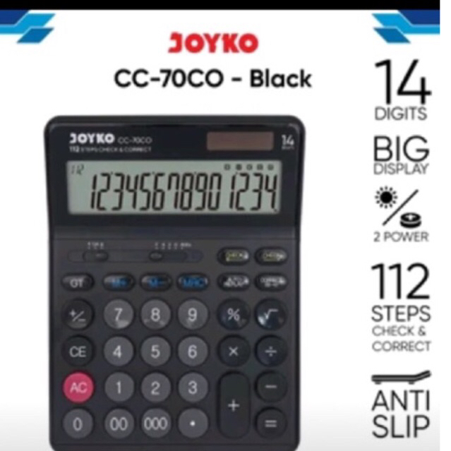 

KALKULATOR JOYKO CC-70CO/112 STEPS CHEK&CORRECT AND 14 DIGITS