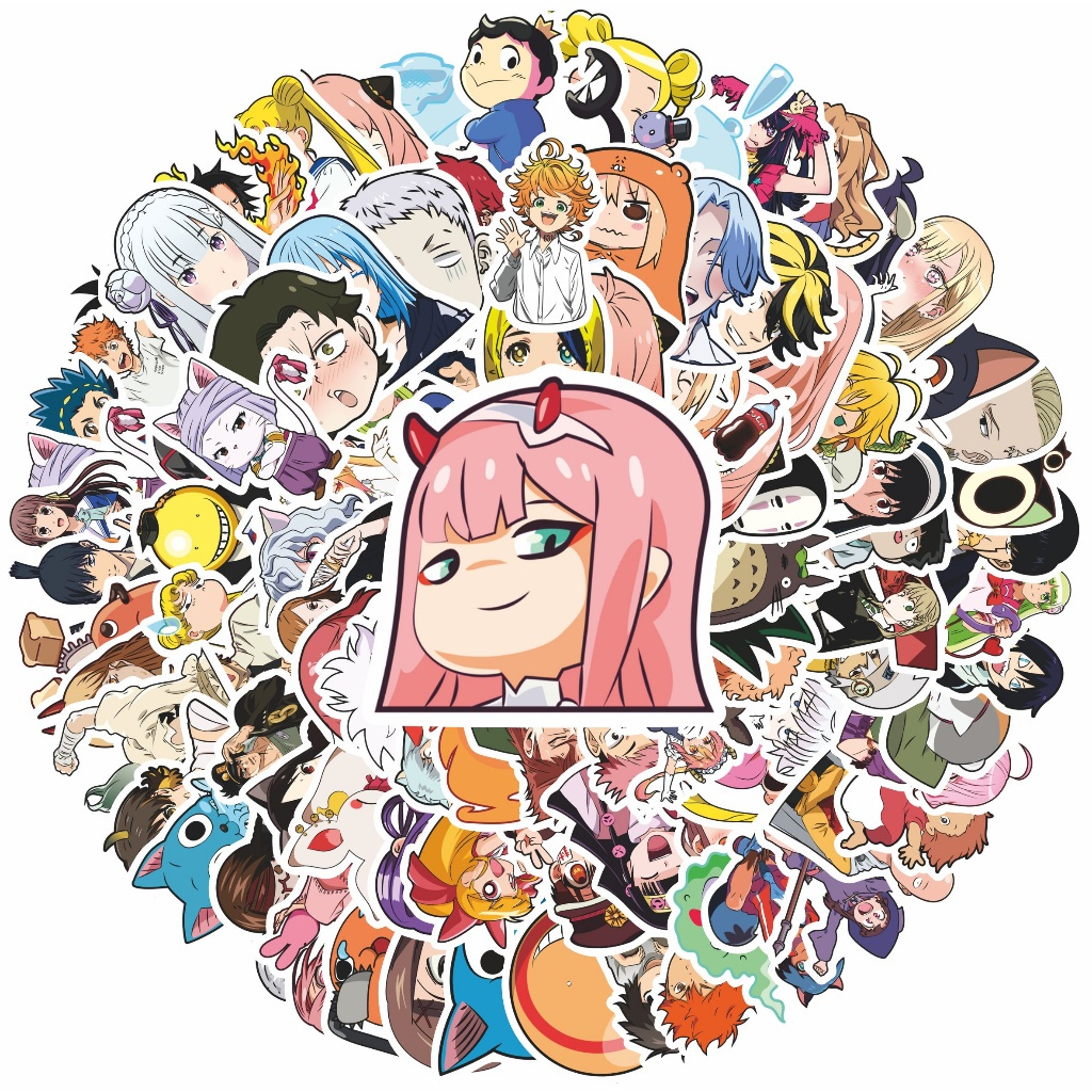 

COD100 Pcs Anime Jepang V2 Colorfull Keren Anti Air Untuk Dekorasi Notebook Sepeda Skateboard Handphone DIY