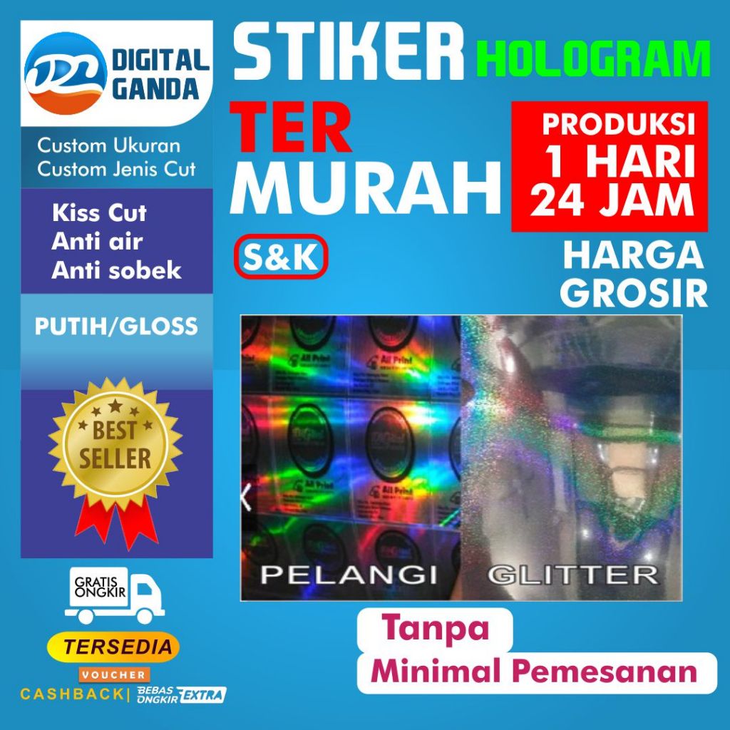 

CETAK STIKER HOLOGRAM A3+ (PRINT + CUT)