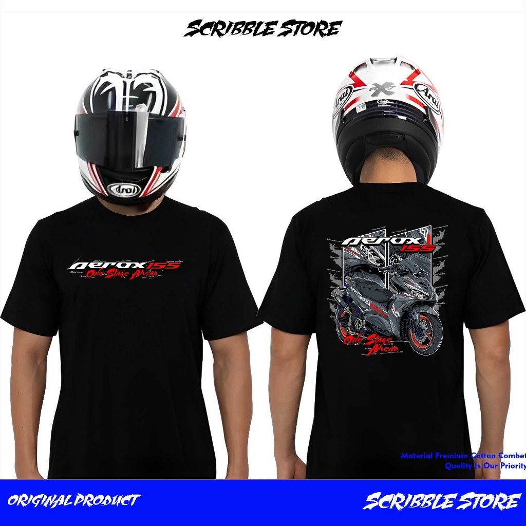 Kaos Pria Racing YAMAHA AEROX 155 | Baju Tshirt Komunitas Motor Aerox