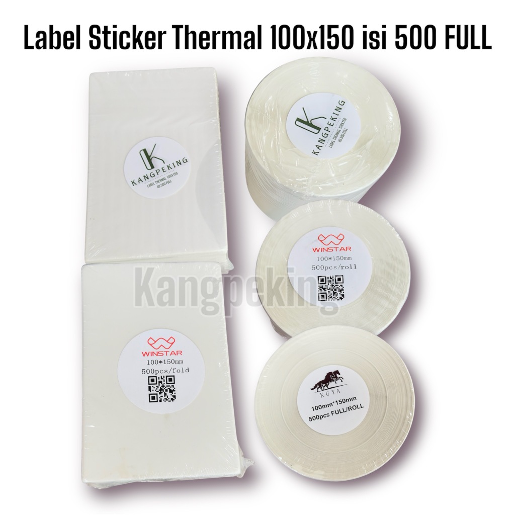 

H7Y Kertas Thermal Label Barcode Roll/Lipat isi 500 pcs ukuran A6 100 x 150 mm Kertas Sticker