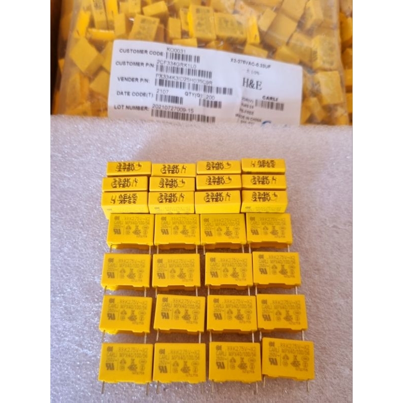 0.33uf /330/334n 275v original kuning original carli