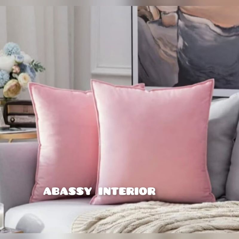 sarung bantal sofa polos bahan Suede premium ukuran 35x35 40x40 45x45 50x50 60x60 bisa kustem ukuran