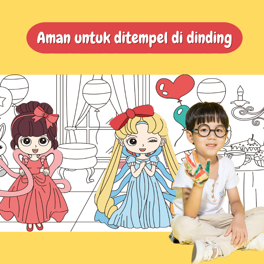 

[Whispers] Kertas Gambar Mewarnai Besar Poster Doodle Coloring Sheet Jumbo 3 METER Graffiti Scroll