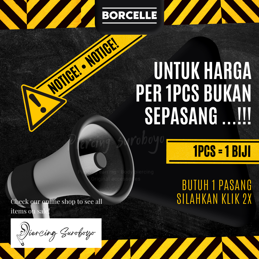 DISKON 1pcs anting tindik anting pria anting titanium anting zicron anting titanium black-gold